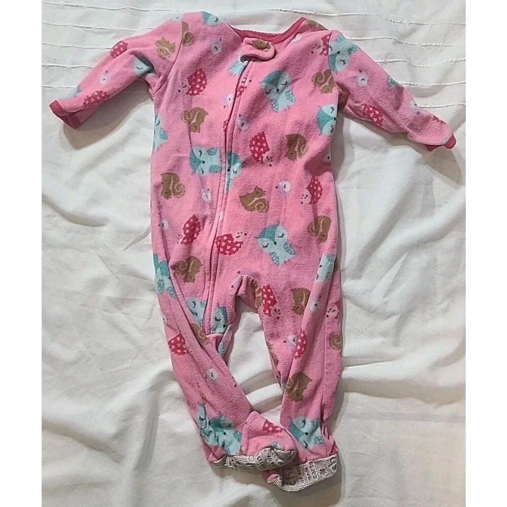 Baby Girl 12-18 Months Clothing Lot Of 4 -1 Red Dress 2 footy pj 1 Snap top